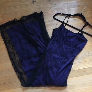 Vintage | 90’s Goth Lace Purple Dress